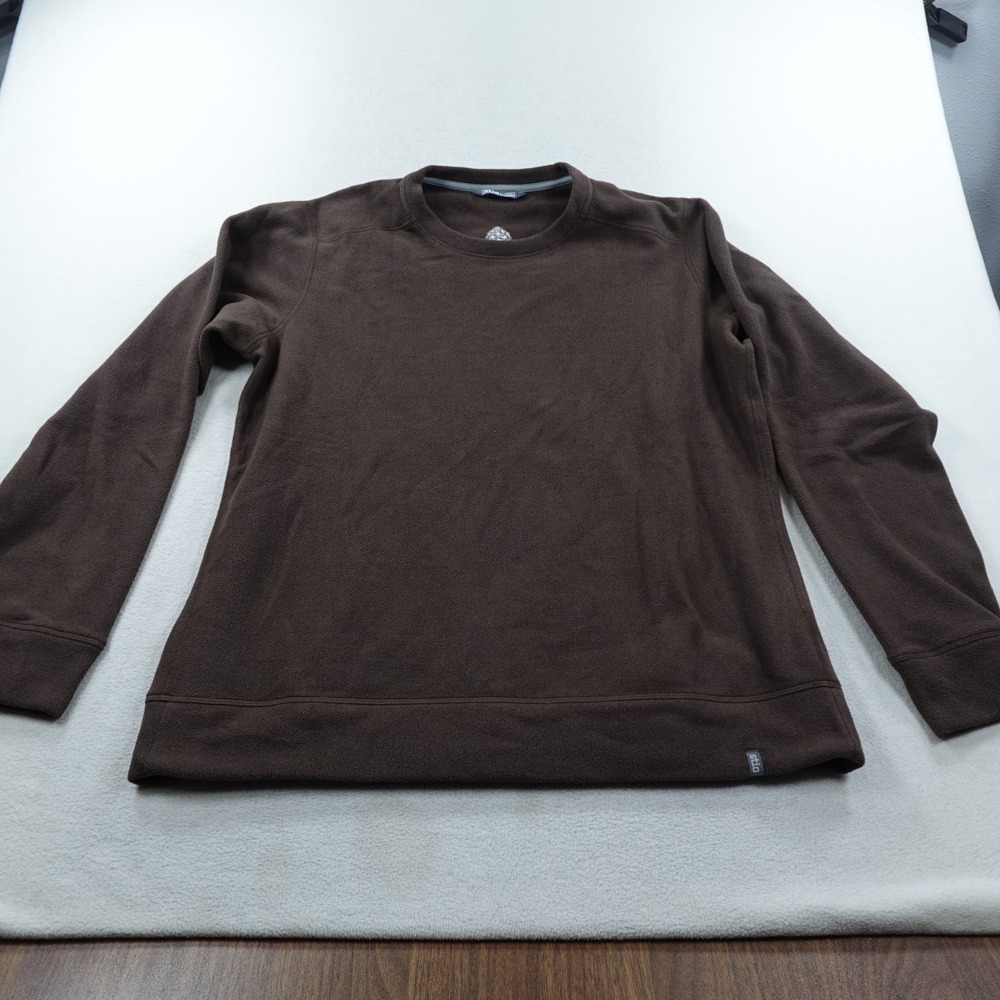 Stio Turpin Fleece Crew Pullover Mens Large Brown Long Sleeve Hiking Thermo